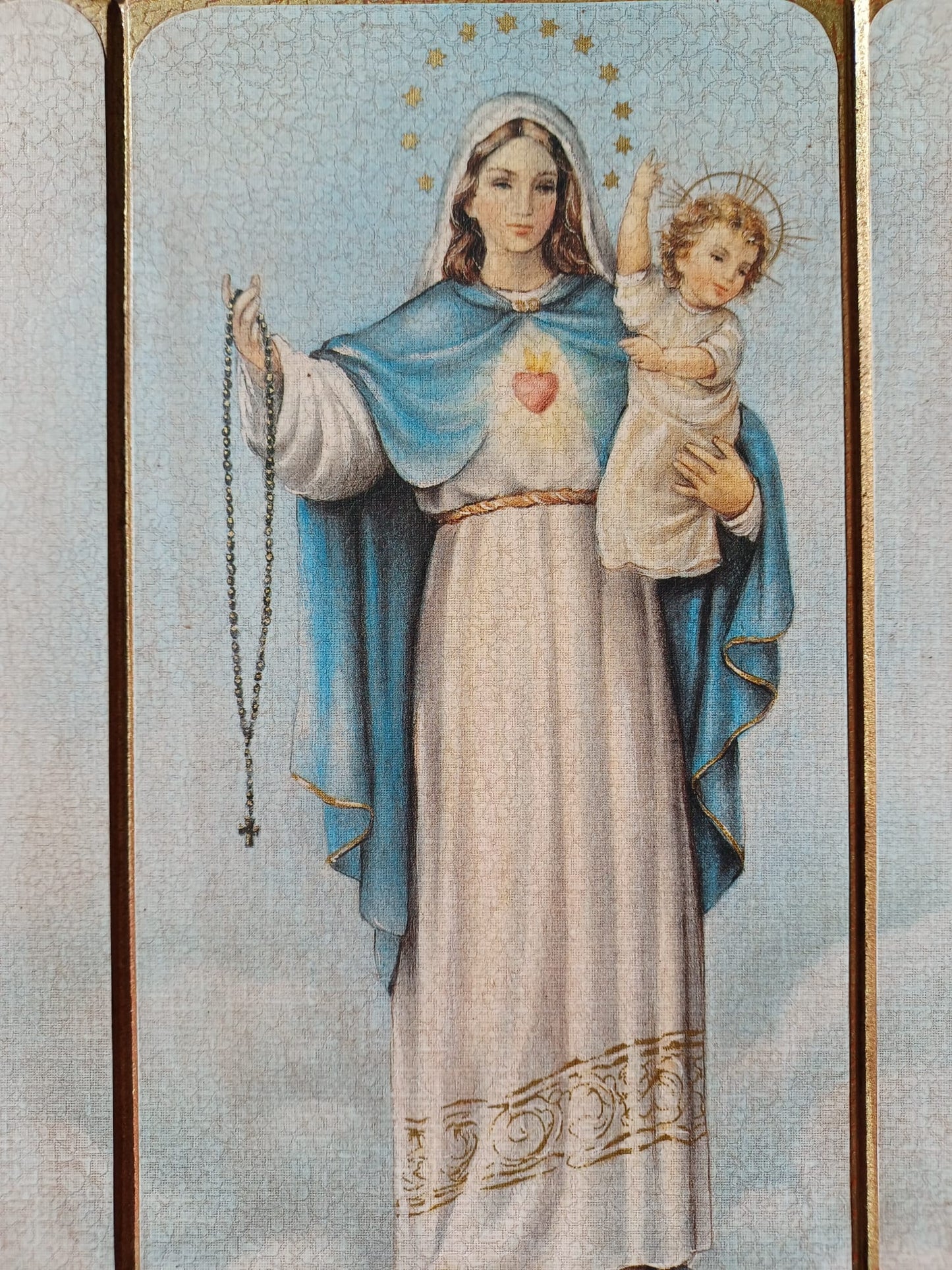 CUADRO DE MADERA DE LA VIRGEN DEL ROSARIO (10X8)