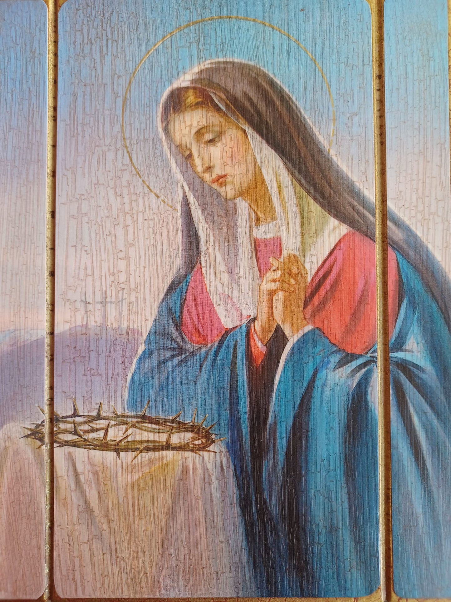 CUADRO DE MADERA DE LA VIRGEN DOLOROSA (10X8)