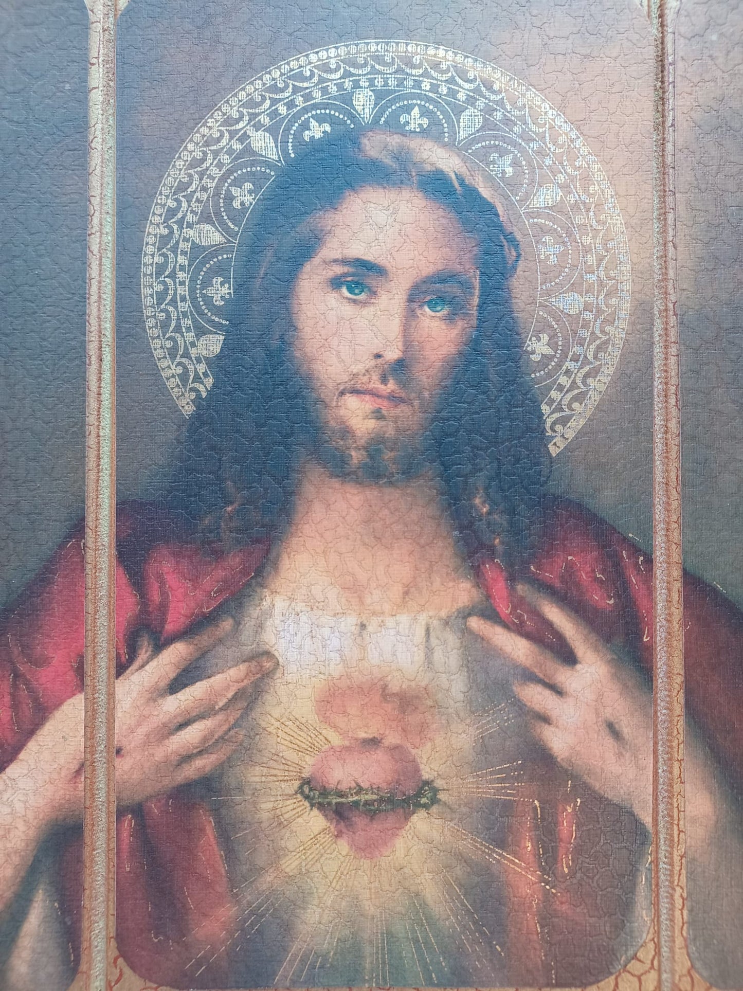 CUADRO DE MADERA DEL SAGRADO CORAZON JESUS (11X15)