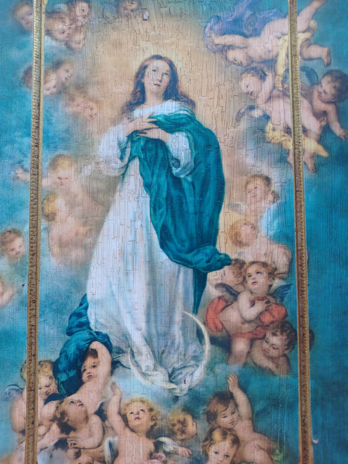 CUADRO DE MADERA DE LA VIRGEN INMACULADA (10X8)