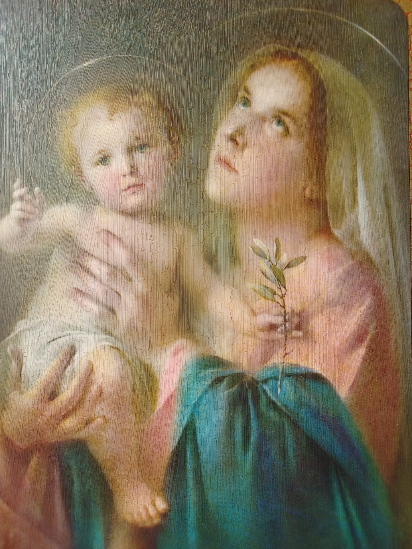 CUADRO DE MADERA DE LA MADONNA (10x8)